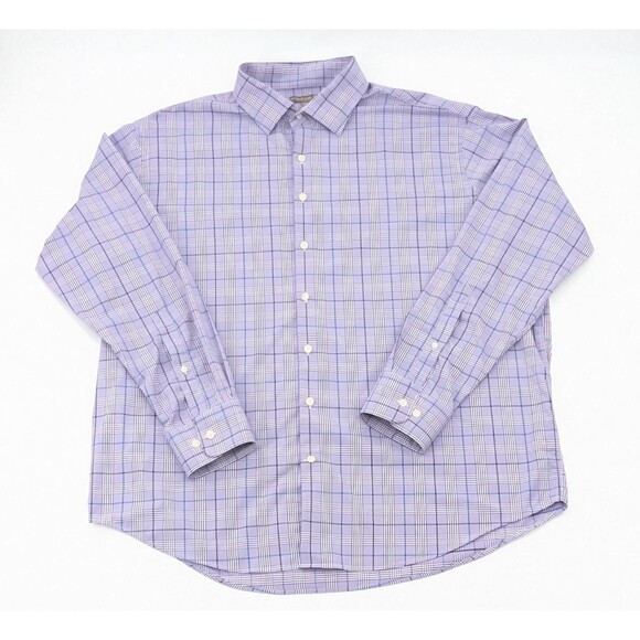 Peter Millar Summer Comfort Purple Blue Stripe Long Sleeve Button Shirt Size XL - Picture 1 of 8